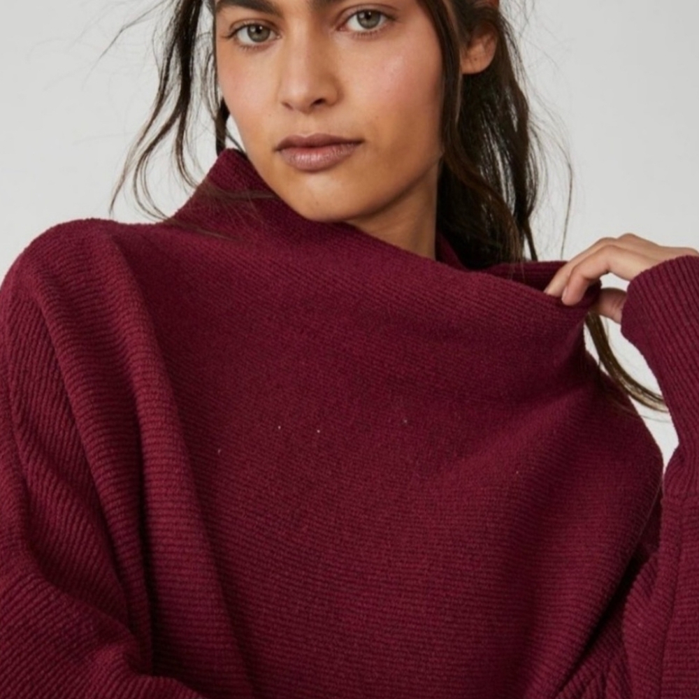 Free People Crimson Cowl Turtleneck Sweater